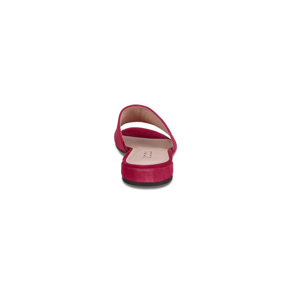 ECCO Womens Slides Red - Flat Sandals Ii - YQW-789413